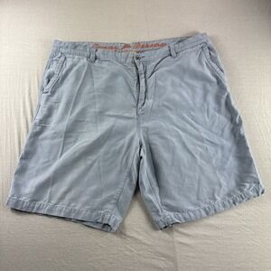 Tommy Bahama Paradise Nation Shorts Mens 42 Blue 11" Tencel Preppy Casual Chino